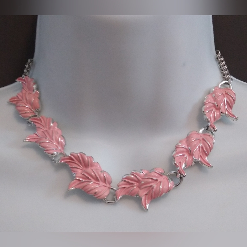 Pink Leaf Necklace